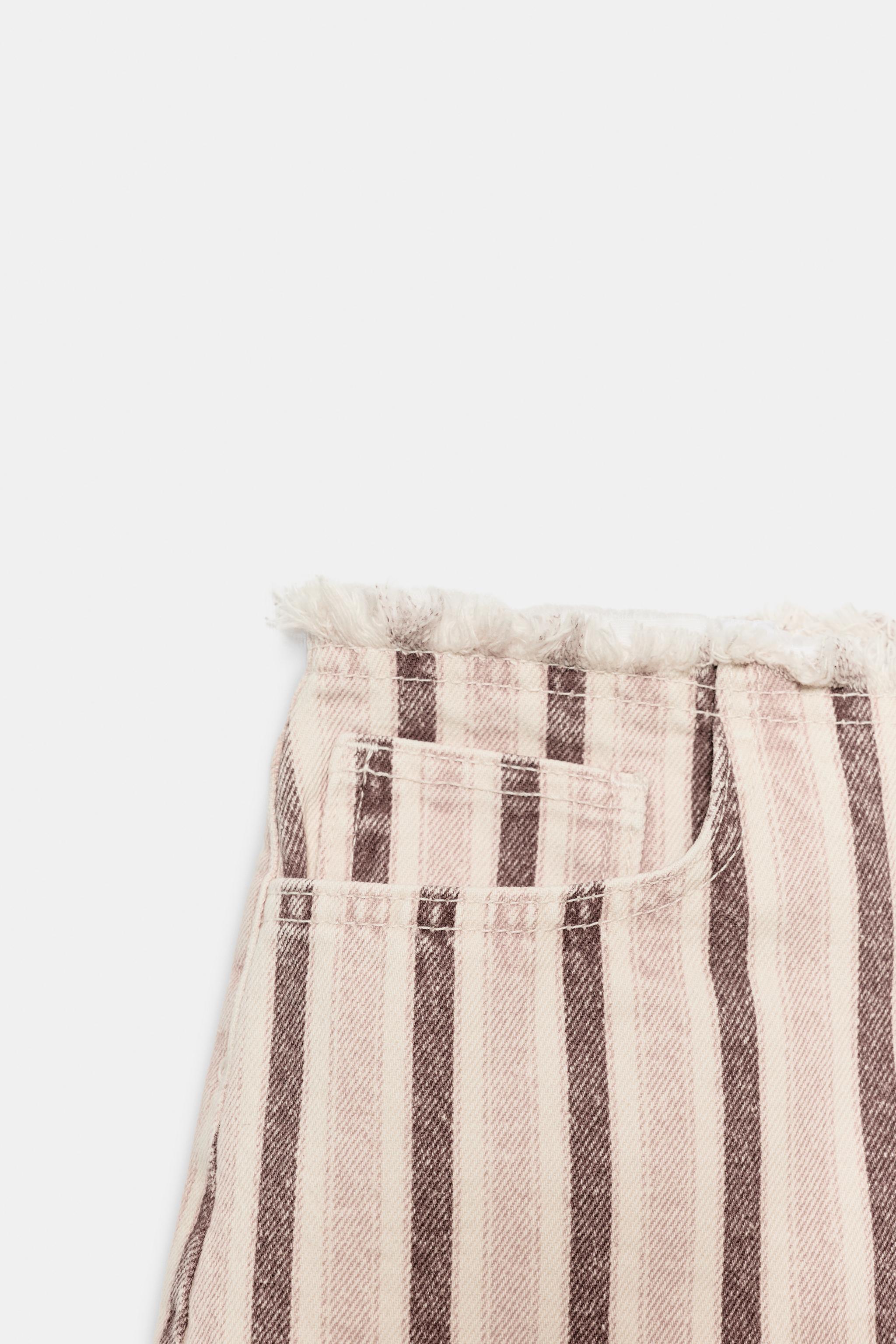 Z1975 FRAYED STRIPED DENIM SHORTS